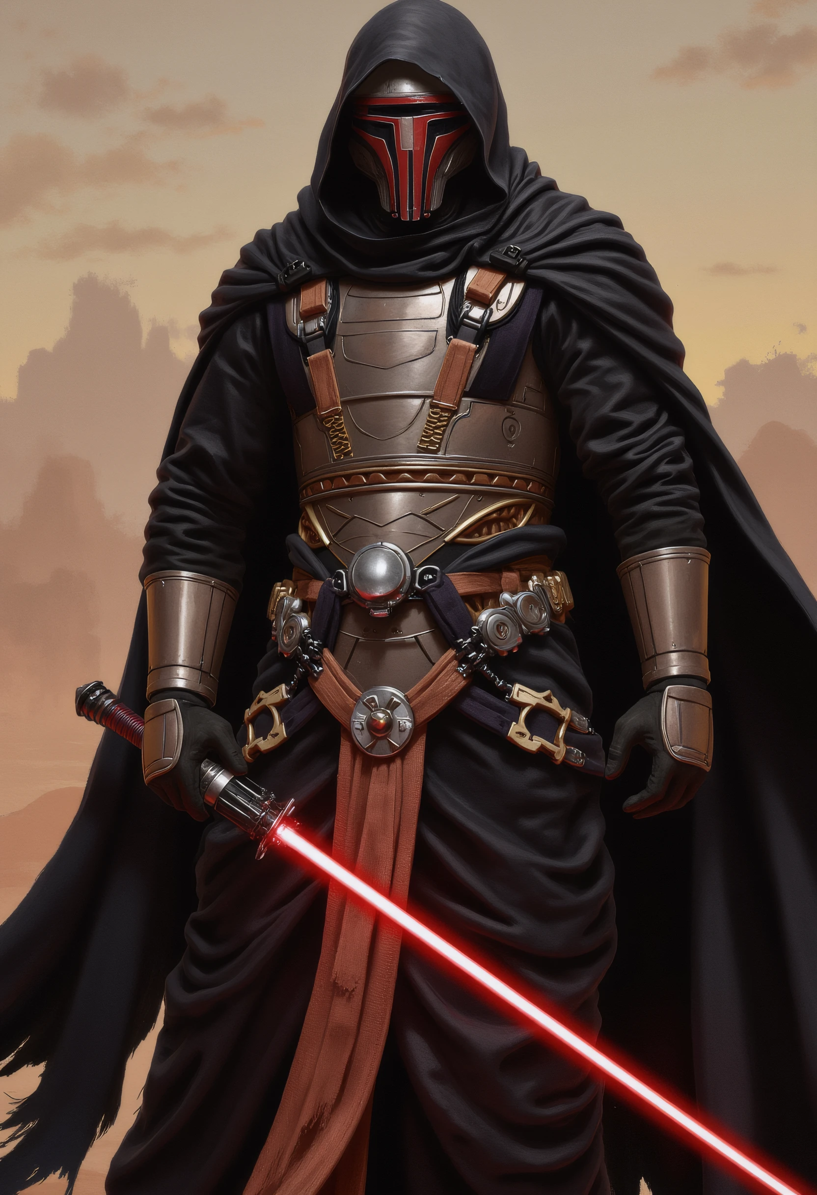 An oil painting featuring Revan