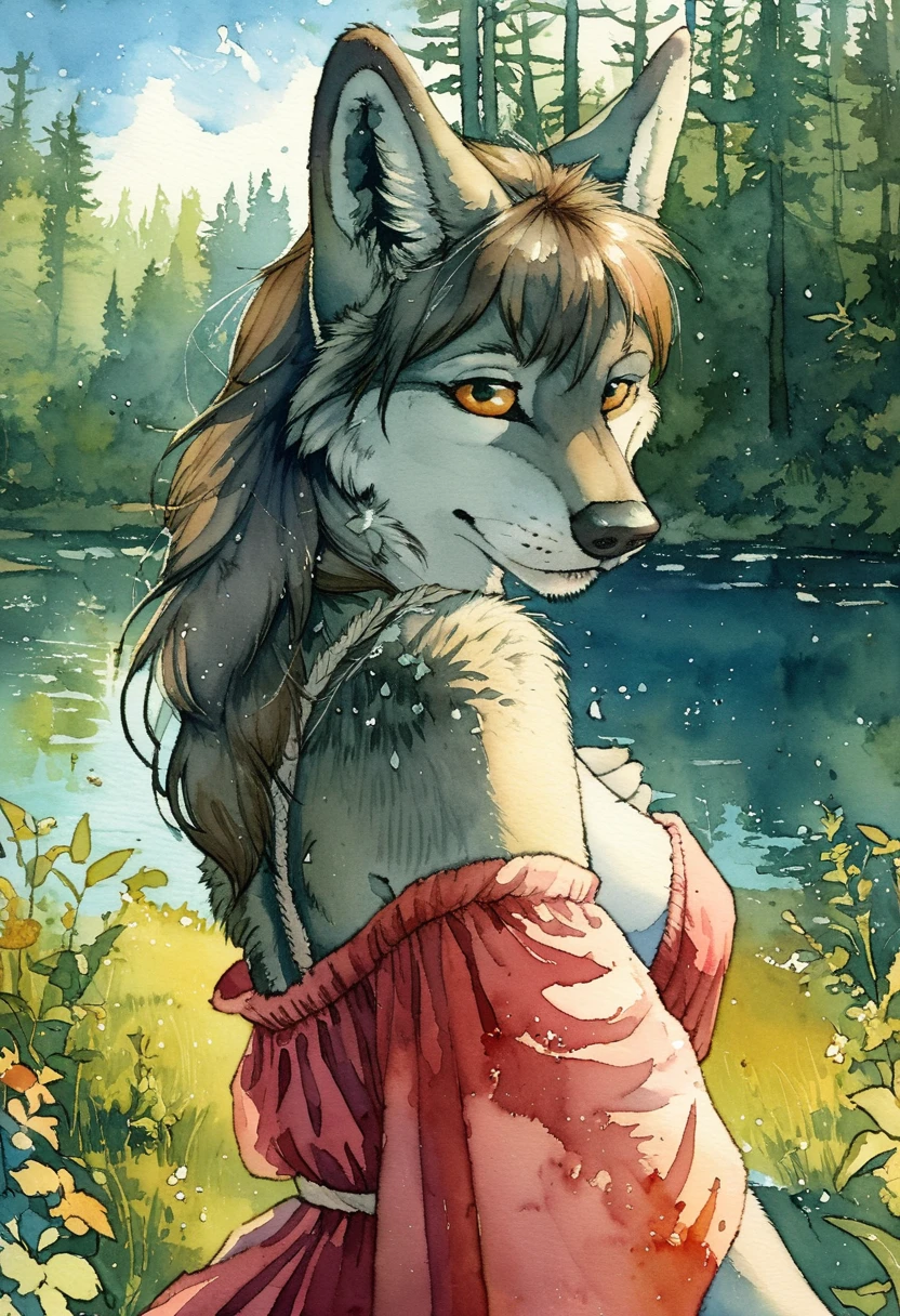 score_9, score_8_up, score_7_up, score_6_up, source_furry, anthro, 1girl, solo, anthro, female wolf, beautiful, fantasy forest, watercolor, <lora:Style_-_Ruaidri_PONY_XL:1> ruaidri