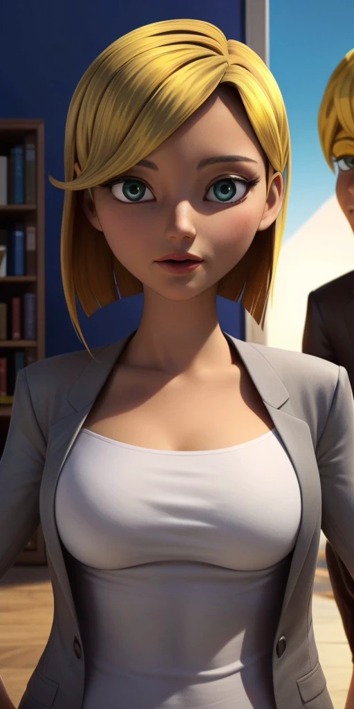 Hyperrealistic, photorealistic, super detailed, dark green eyes, golden blonde hair is cut into a short bob that ends in the center of her neck, body like in real life, large pores, fair skin, slender, beautiful arms, medium breasts, unreal engine, octane render, droped shadow, bokeh, cinematic lighting, <lora:add_detail:0.5>, <lora:Volumetric_lighting:0.6>, person Contard, <lora:ddaea804-61f2-4b30-9bf3-fb09fa431334:0.7>