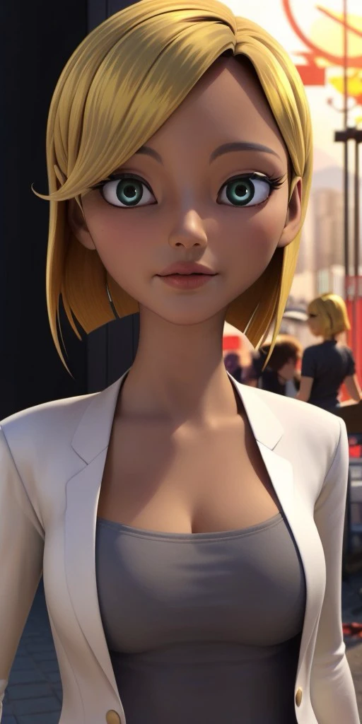 Hyperrealistic, photorealistic, super detailed, dark green eyes, golden blonde hair is cut into a short bob that ends in the center of her neck, body like in real life, large pores, fair skin, slender, beautiful arms, medium breasts, unreal engine, octane render, droped shadow, bokeh, cinematic lighting, <lora:add_detail:0.5>, <lora:Volumetric_lighting:0.6>, person Contard, <lora:ddaea804-61f2-4b30-9bf3-fb09fa431334:0.7>