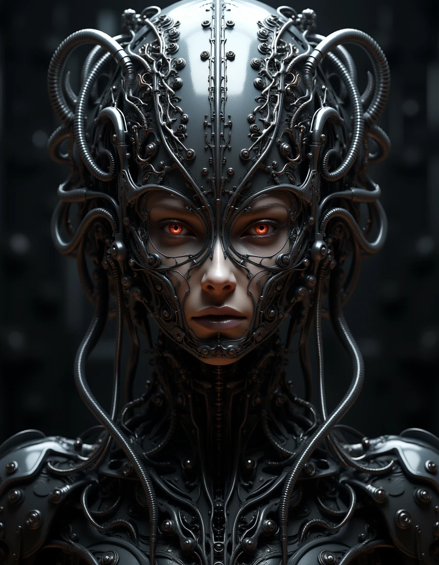 g1g3r  by giger ,  a woman with a face made of metal
<lora:Giger_2_0:0.7>