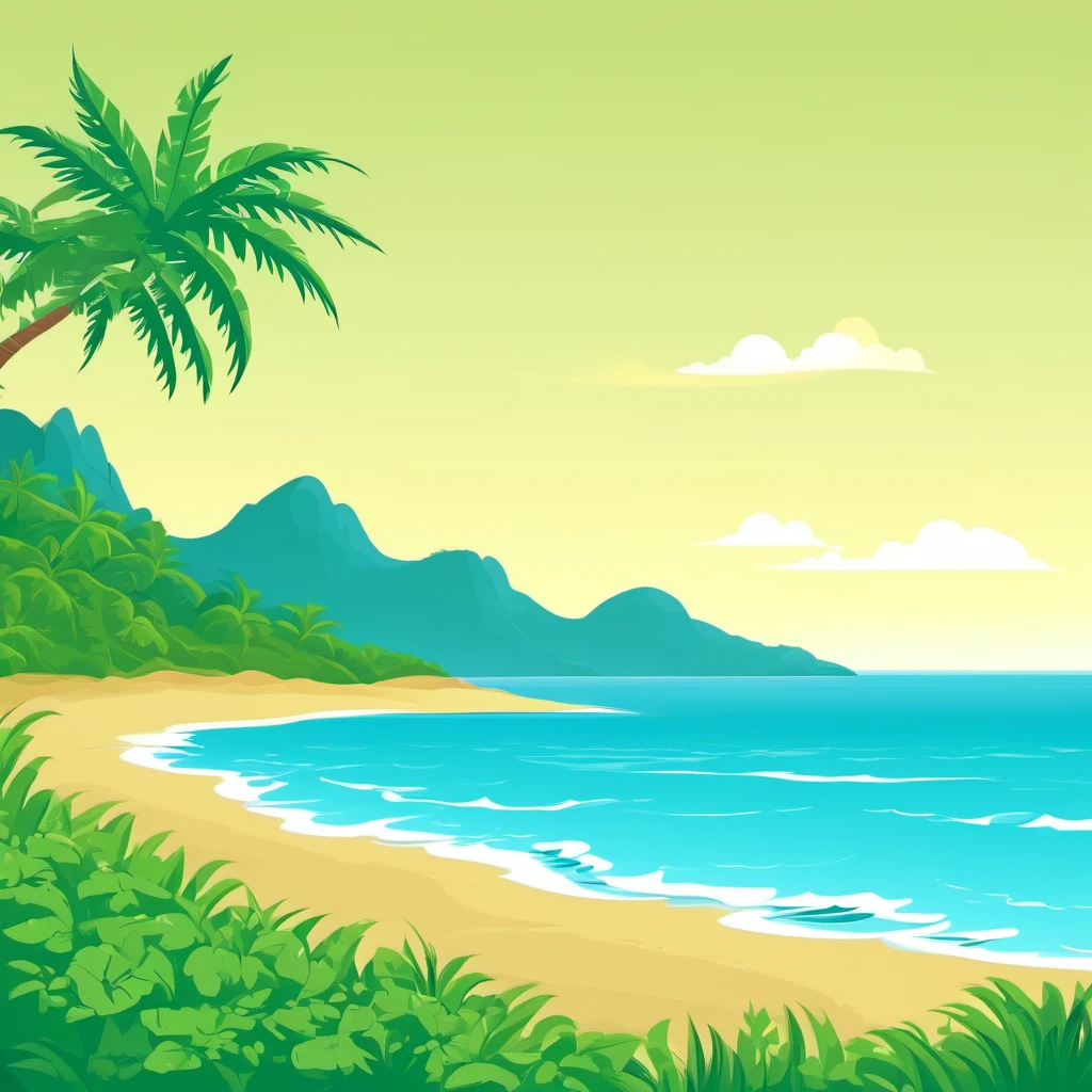 island, sea, day time, spring,

 KPBACK,

solid colors, simple shading, cartoon, background, cartoon background, simple background, no shading, vector art, highly detailed, gorgeous