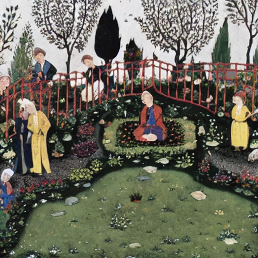 a harmonious garden scene