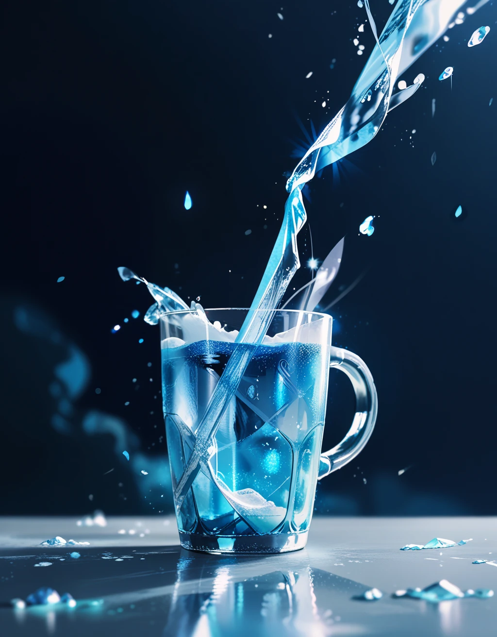 score_9, score_8_up, score_7_up, cup, <lora:neonifr:0.8> dispersion effect, icy energy, light aura, fragments dispersing, radiating cold, glowing, luminous, ice-like texture, cryokinesis, neonifr