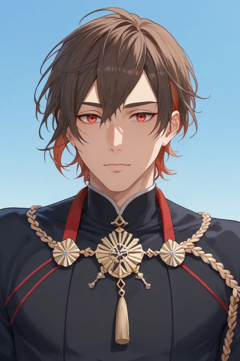 score_9, score_8_up, score_7_up, , rating_safe, , , looking at viewer, depth of field, 1boy, solo, male focus, <lora:yakumo_nu_carnival_pony:0.82>, yakumo_nu_carnival, brown hair, red eyes, short hair, multicolored hair, two-tone hair, red hair, , windcheater,, <lora:sdxl_lightning_8step_lora:1>