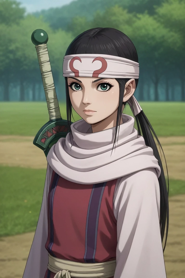 score_9, score_8_up, score_7_up, , rating_safe, , (photorealistic:0.6), , depth of field, 1girl, solo, <lora:qiang_lei_pony:0.88>, qiang_lei, black hair, green eyes, long hair, low ponytail, headband, sword, aged down, , tulle,, <lora:sdxl_lightning_8step_lora:1>