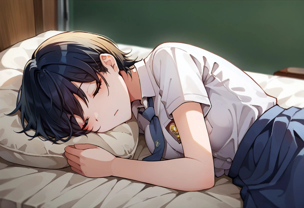 score_9, score_8, score_7, source_anime, indonesian school uniform, sleeping