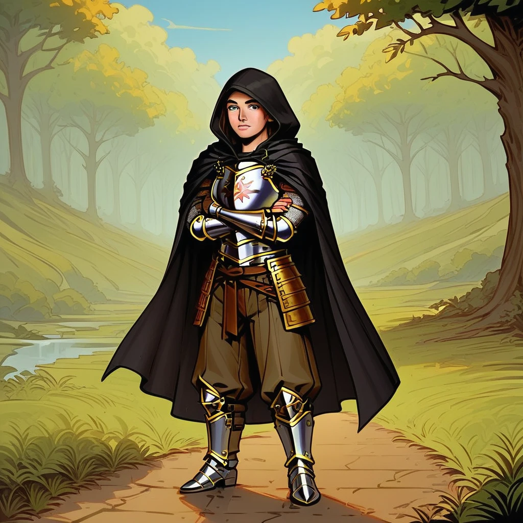 (hooded cloak,armor)