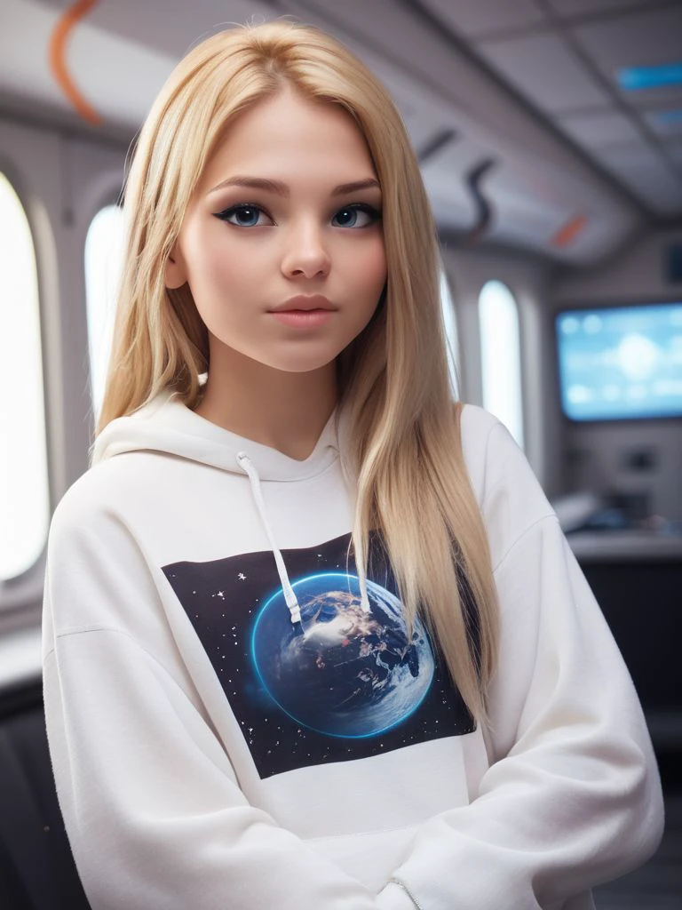 <lora:T4ti4naG_pdxl_v11:0.8>, T4ti4naG, 1girl, solo, blonde hair, long hair, makeup, lip gloss, eyeshadow, Neoprene Sweatshirt, spacecraft interior, masterpiece, best quality, highly detailed, score_9, score_8_up, score_8, semi-realistic, photorealistic, <lora:add-detail-xl:0.9>, zPDXLrl, realistic eyes, hyper realistic eyes, pretty eyes,