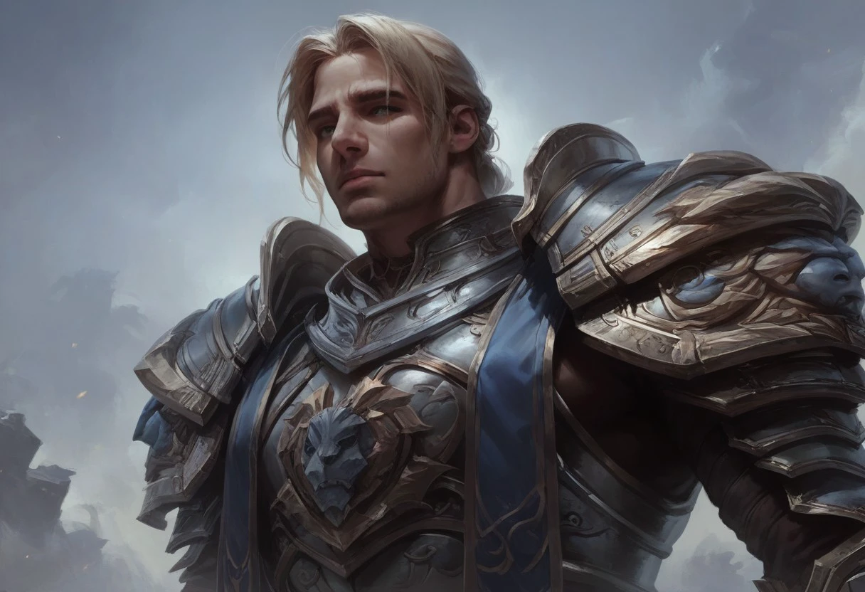 score_9, score_8_up, score_7_up,concept art, realistic,, portrait, beautiful, dramatic lights. Anduinwow. Anduinbfa. Anduinarmored. Anduinwryn. Anduinarmor. 1 boy. male Focus. shoulder armor. armor.