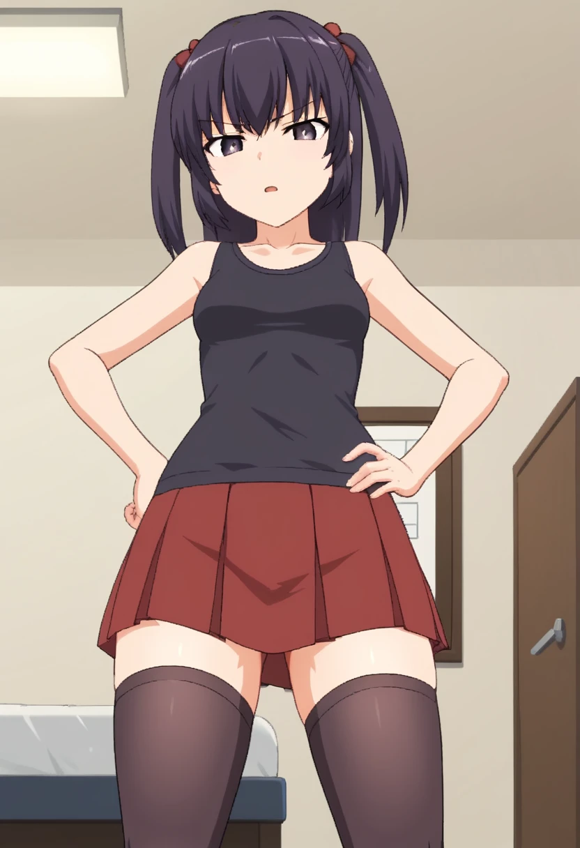 (masterpiece, highest quality: 1.2), alone, 1 girl, alone, panties,,blush,Sailor suit,blazer,your heather, smile, Mouth closed, View your viewers, Long black hair, head band, Earrings, Big Breasts, Medium Waist, Medium Hips, wide thighs, Embarrassing, Charm, smiling with her Mouth closed, Good move.., Excellent anatomy,panties,classroom,,Sailor suit,blazer,skirt, (((skirtめくり, I can see your pants))),squat,squat,squat,Spread your legs,