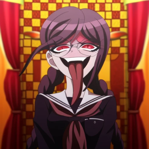 anime_still, masterpiece, best quality, sexy, 1girl, Gasai Yuno,(large breasts:1.5), nipples, solo, nude, as Gasai Yuno Sits in her kill room she stays blankly act a painting of her lover, she is wearing a black choker and black thigh highs and behind her there is a small table with a blood stained knife and a black face mask as well as a apron made of human skin, ((kill room)), ((blood)), ((psycho)),evil smile,dark and for Bodine atmosphere, she is hunting you, CRAZY EYES, (YANDERE,CRAZY EXPRESSION:1.6), empty eyes, shaded face, crazy smile, mask on head