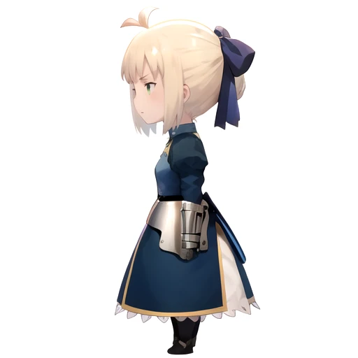 (masterpiece,best quality),bdchibi,full body, 1girl, solo,white background,<lora:bdchibi:1>,  <lora:saber_v1_pro_phSaber:0.7>,phsaber,from side, looking back,