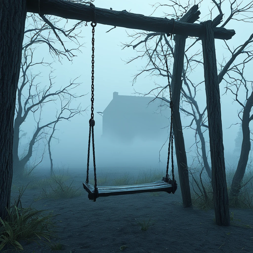 <lora:Doctor_Pollutions_Paranormal_Asylum_DX_-_Realistic_Freedom:1>,docpollparan, outdoor, asylum, abandoned, swing, unreal engine, 4k, masterpiece, trending on artstation