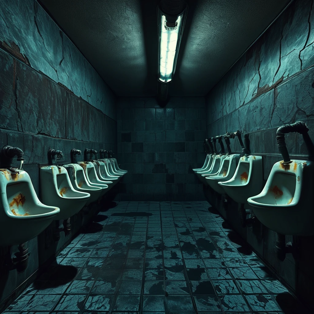 <lora:Doctor_Pollutions_Paranormal_Asylum_DX_-_Realistic_Pony_Photo:1>, docpollparan, public toilet, asylum, abandoned, urinal, unreal engine, 4k, masterpiece, trending on artstation