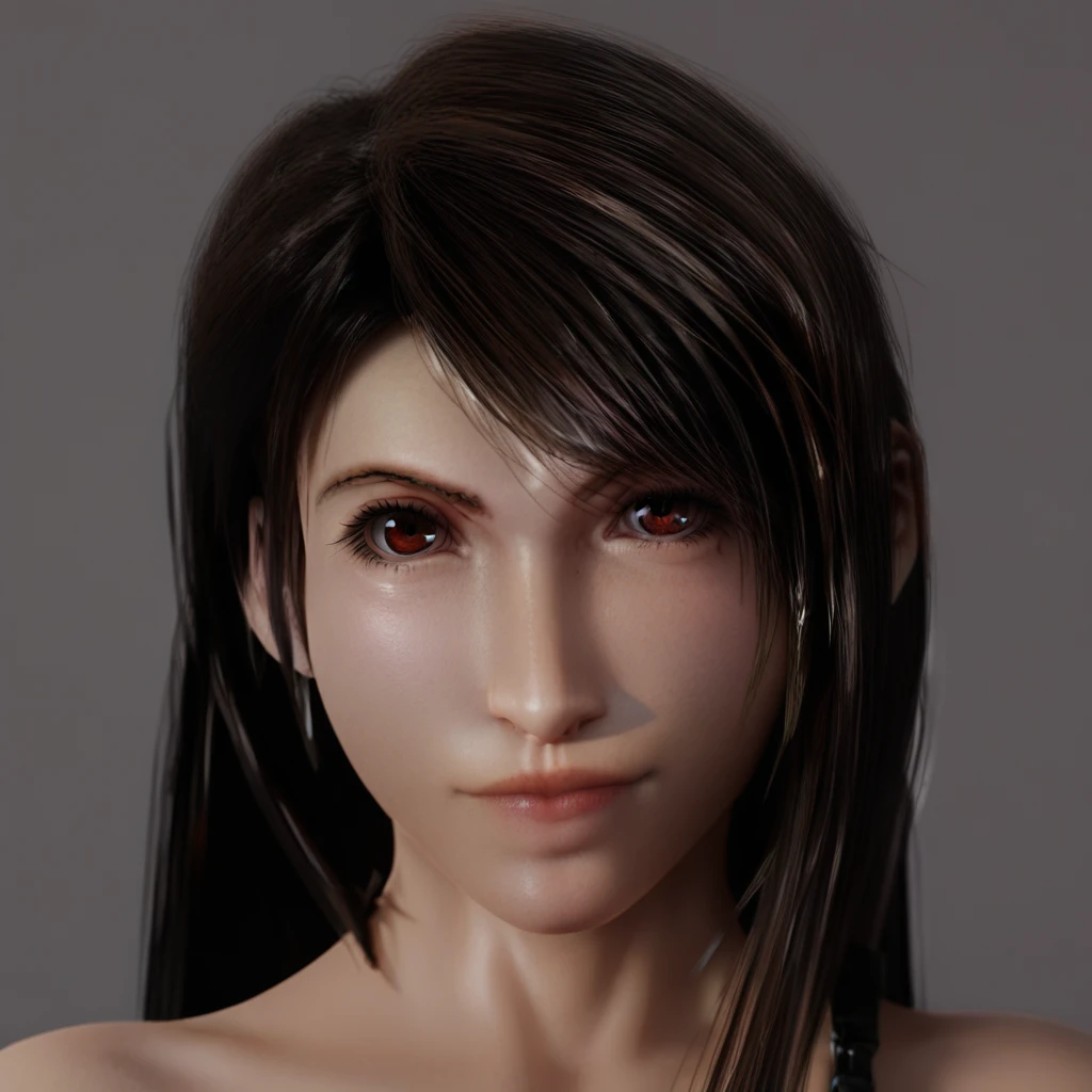 tifa lockhart, portrait, face