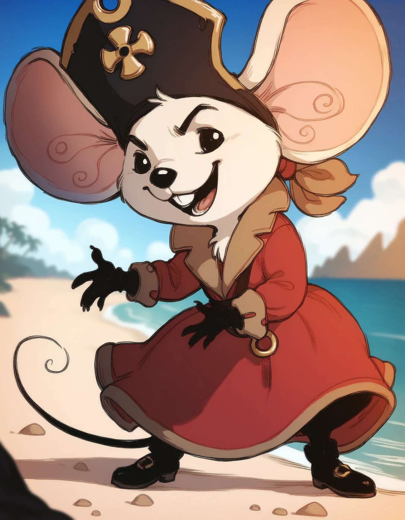 score_9, score_8_up, score_7_up, score_6_up, score_5_up, score_4_up, solo
gorgonzola_crew_mouse, red dress, black dots, gold neck, white fur, black hands, long sleeves,  pirate, beach, depth of field, baroque
 <lora:gorgonzola_crew_mouse_XL:0.9>