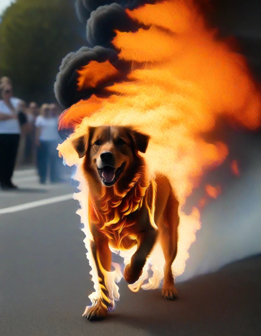 dog on fire