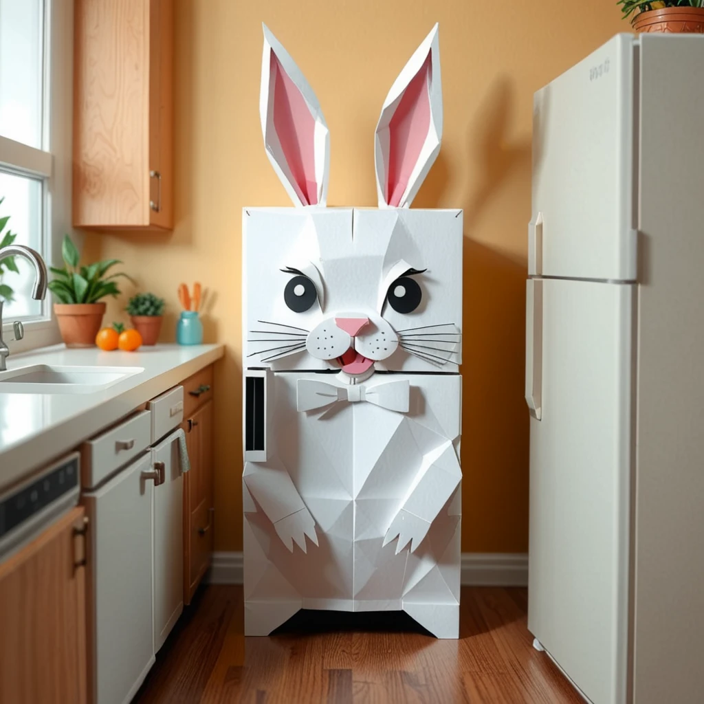 <lora:PaperCraftStyleSDXL:1>PaperCraftStyle BunnyFridge