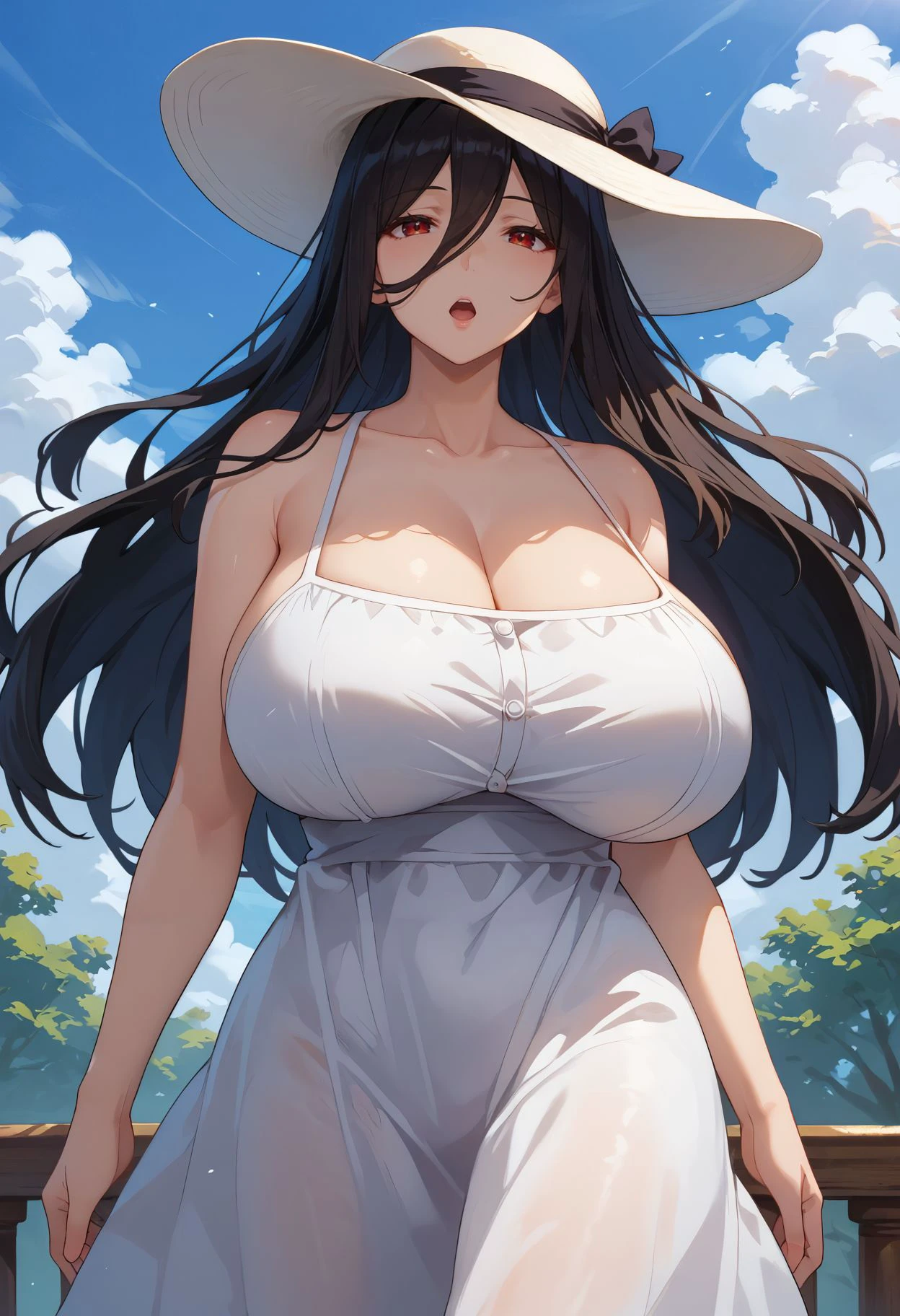 (masterpiece, best quality:1.2), 1girl, solo,mature_lady, nipple, pussy, delicate face,detail eyes,floating hair,big breasts, floating clothes,,white wedding dress,running,on a ship