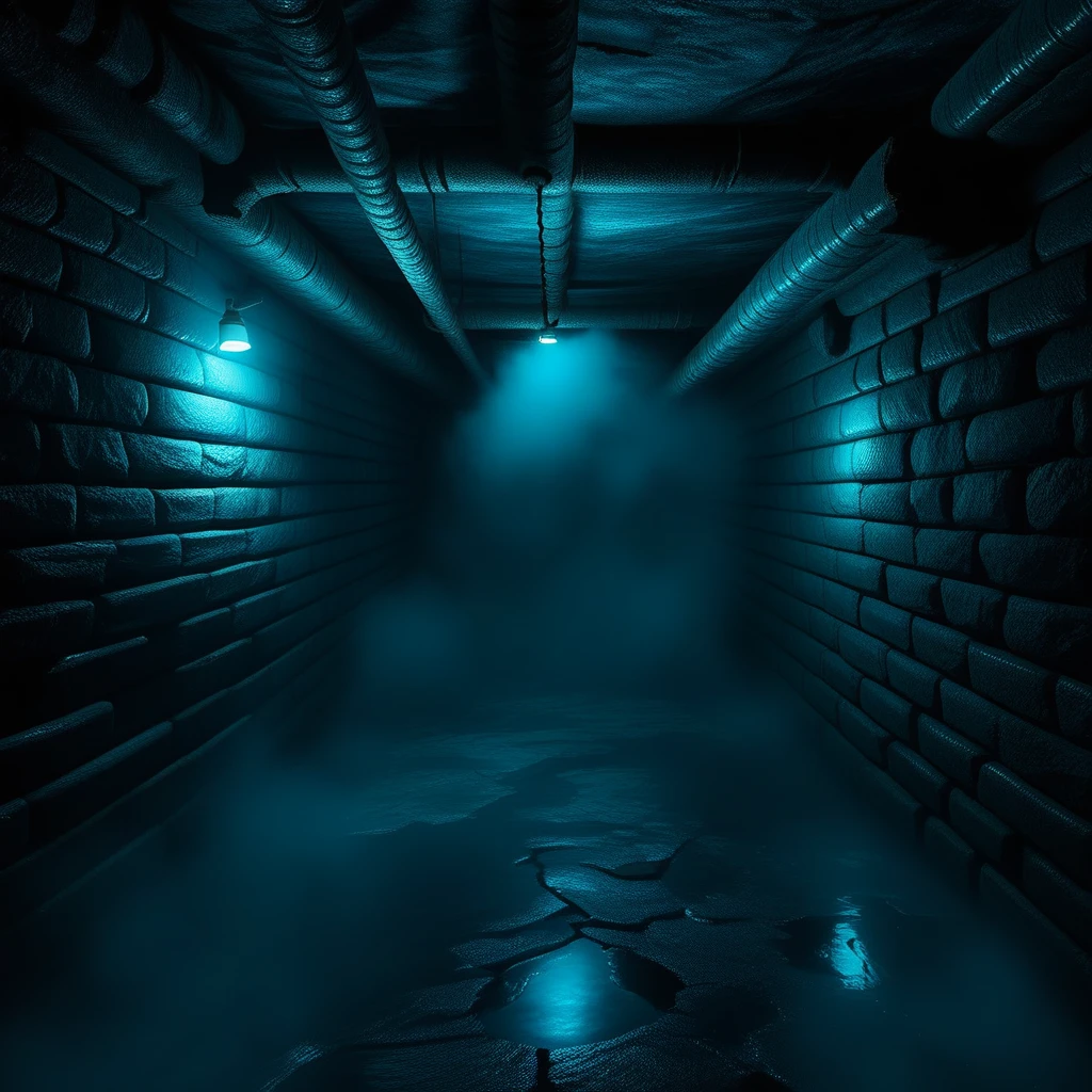 docpollparan, basement, asylum, abandoned, cellar, tunnel, underground, mist, unreal engine, 4k, masterpiece, trending on artstation