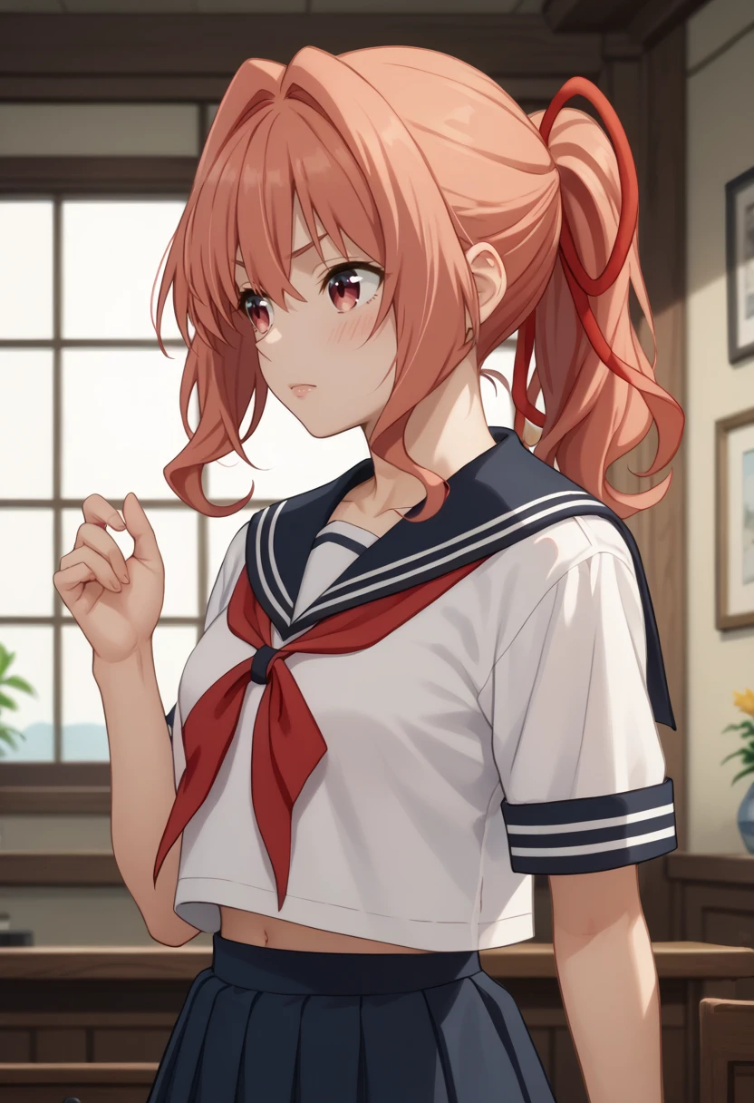 score_9, score_8_up,
1girl,  <lora:AmagamiYuna_Amagamisan_PDXL:0.8>, amagamiyuna, ponytail, red ribbon, hair ribbon,
sailor dress,
indoors