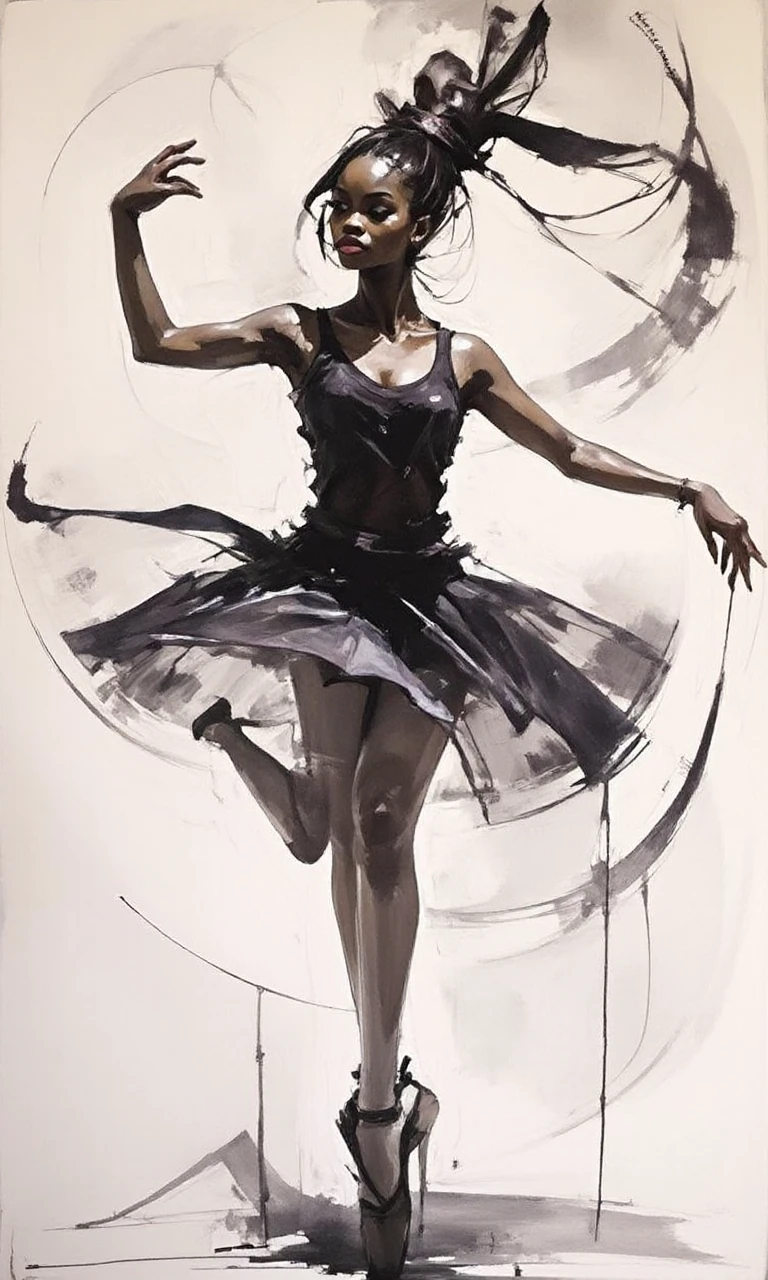 Twirling ballet dancer<flux.1_lora_flyway_ink-dynamic.safetensors:1.2:1.2>