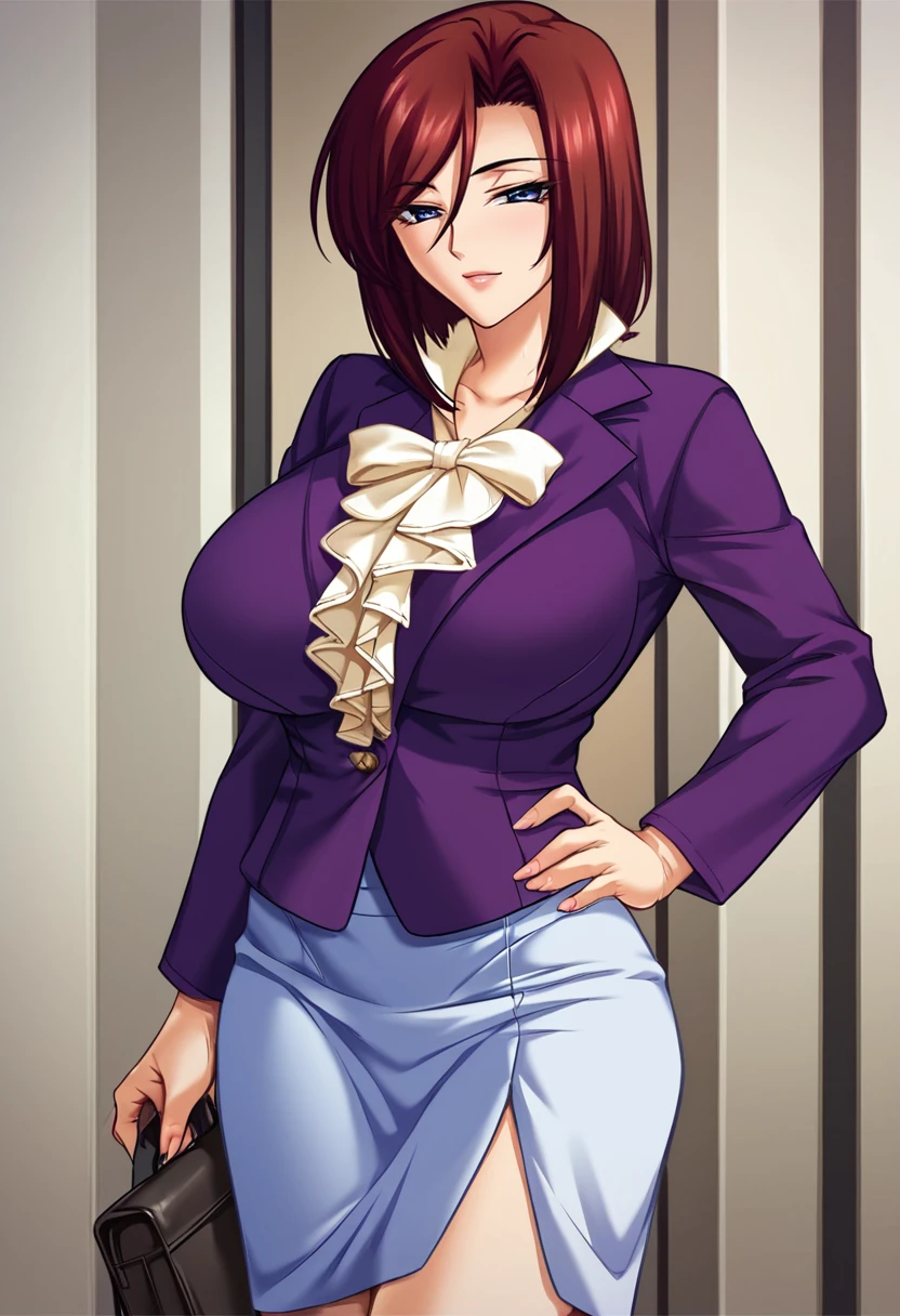 score_9,score_7_up,source_anime,zPDXL2 BREAK
1girl,solo,takak0,mature female,short hair,purple jacket,pencil skirt,large breasts, white skirt
<lora:takakov2:1>