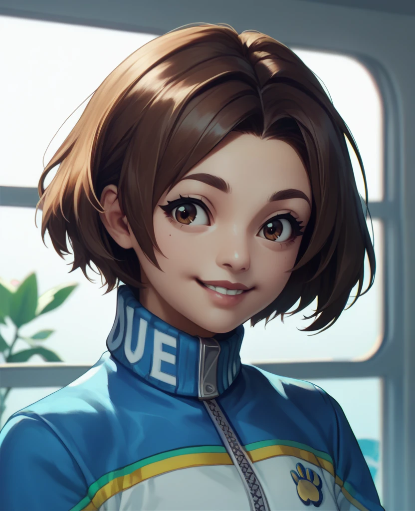 score_9,score_8_up,score_7_up,score_6_up,
urikoxl,brown short hair,brown eyes,smiling,
blue track jacket,sleeves past wrists,white bike shorts,
solo,upper body,
in a large aquarium,large glass windows,
<lora:Urikoxl:0.9>,