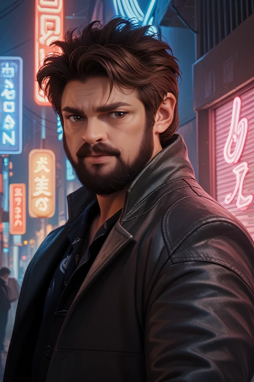 score_9, score_8_up, score_7_up, score_6_up
<lora:TBBButcher:1.0>
TBBButcher, 1boy, brown hair, beard, brown eyes, looking at viewer, at an old-fashioned diner, leaning against the counter, wearing a leather jacket, neon lights reflecting on his face, retro vibe, cool and confident expression