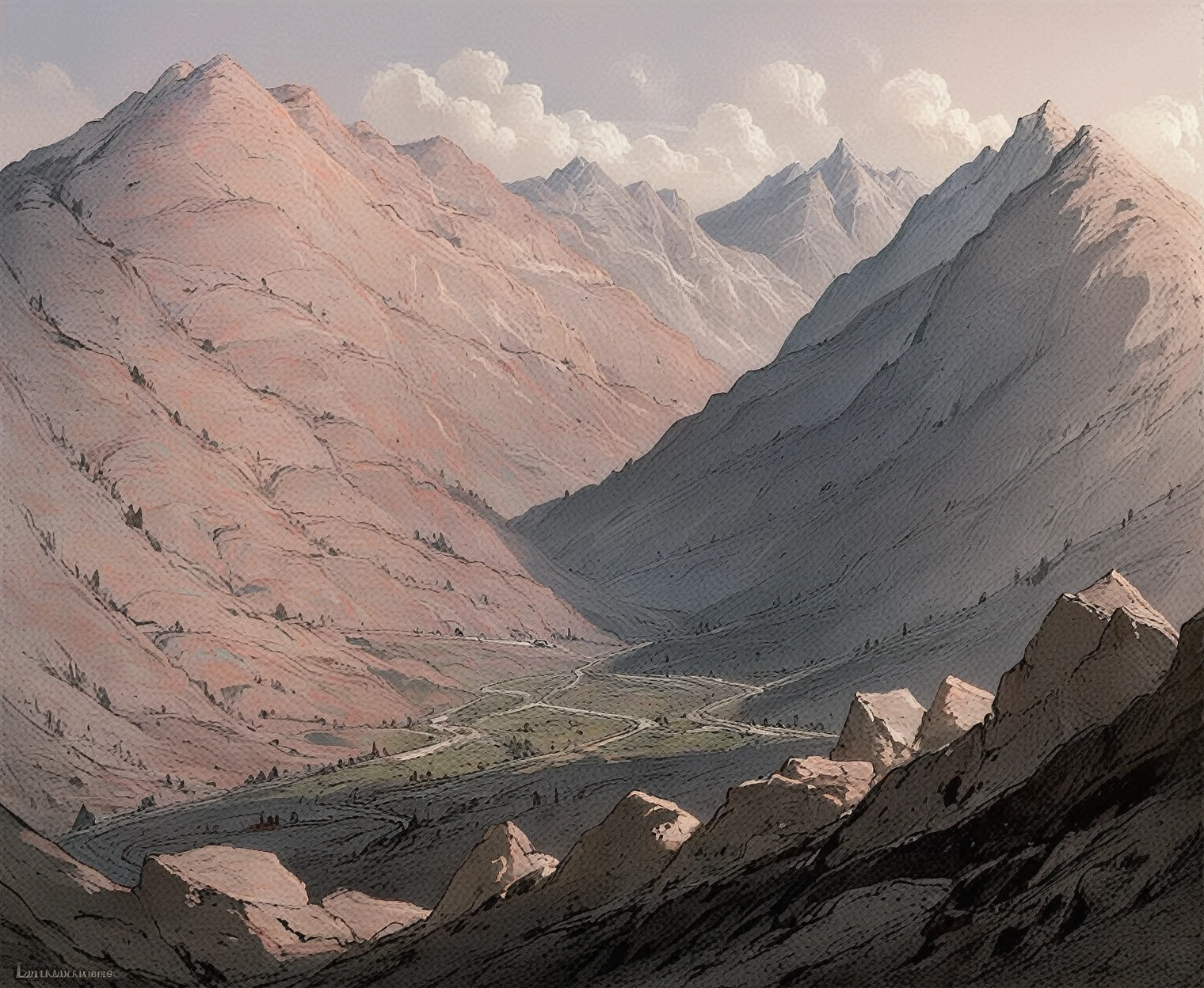 <lora:maxime-lalanne_pony_v1:1>by LalanneMaxime in ,landscape \(genre\),Realism \(style\),Mountainous landforms, Mountain,, score_9, score_6_up, score_7_up