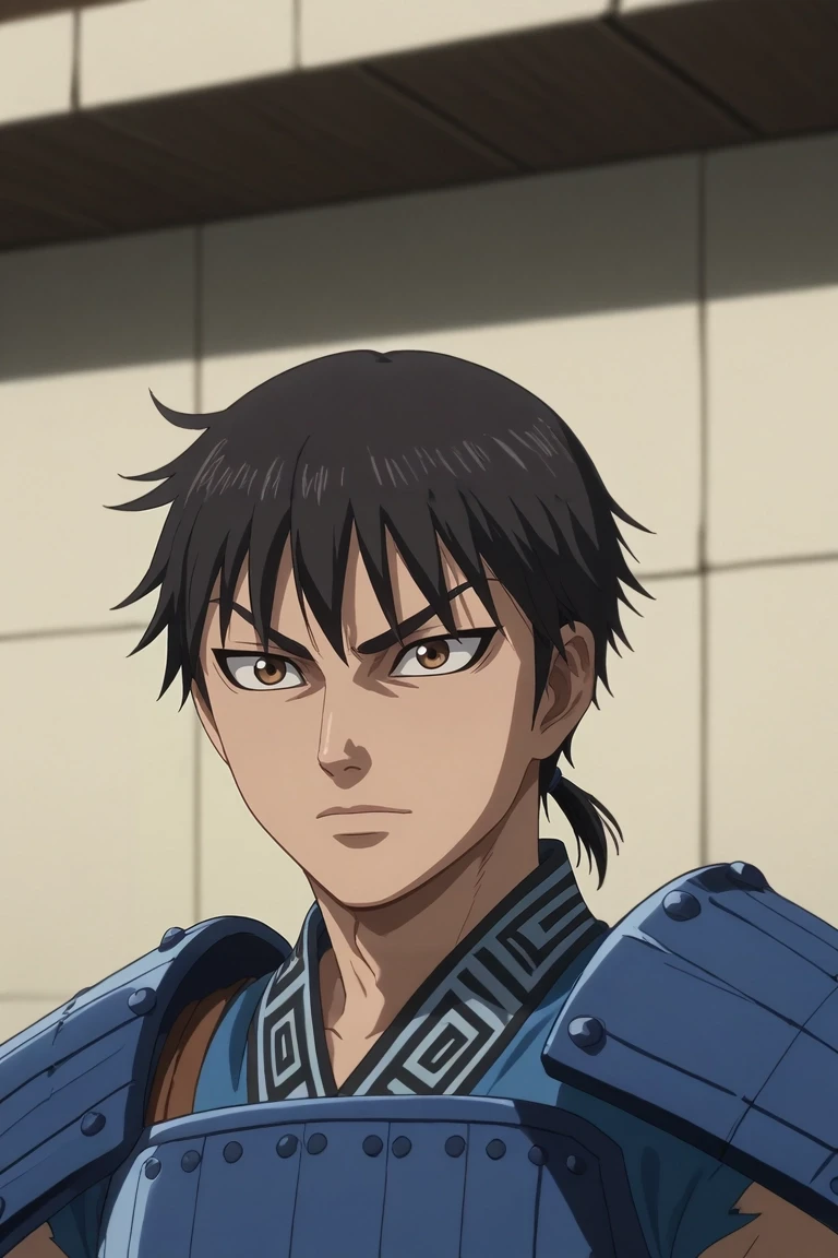 score_9, score_8_up, score_7_up, source_anime, rating_safe, , anime screencap, , , , , 1boy, solo, male focus, <lora:xin_kingdom_pony:0.96>, xin_kingdom, black hair, brown eyes, short hair, low ponytail, , armor, , , <lora:sdxl_lightning_8step_lora:1>