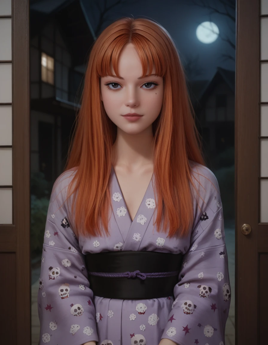 score_9, score_8_up, score_7_up, score_6_up,skinny,very long hair,<lora:junjinitostyle01:0.8>,junjito,black eyes,junji ito,horror theme,disturbing,night,solo,kimono,tomie,ginger hair,look at viewer,mole