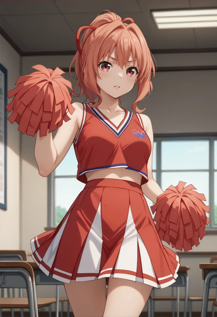 score_9, score_8_up,
1girl,  <lora:AmagamiYuna_Amagamisan_PDXL:0.8>, amagamiyuna, ponytail, red ribbon, hair ribbon,
cheerleader uniform
indoors