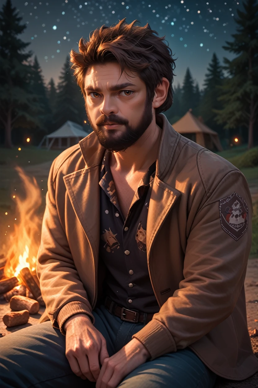 score_9, score_8_up, score_7_up, score_6_up
<lora:TBBButcher:1.0>
TBBButcher, 1boy, brown hair, beard, brown eyes, looking at viewer, sitting by a campfire under the stars, wearing a rugged jacket, the glow of the fire on his face, serene and introspective mood, surrounded by nature