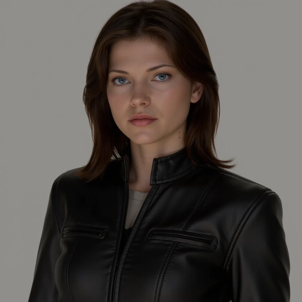 photo realistic, EzriDax woman, wearing black leather jacket <lora:EzriDax_Flux_v1:1.3>