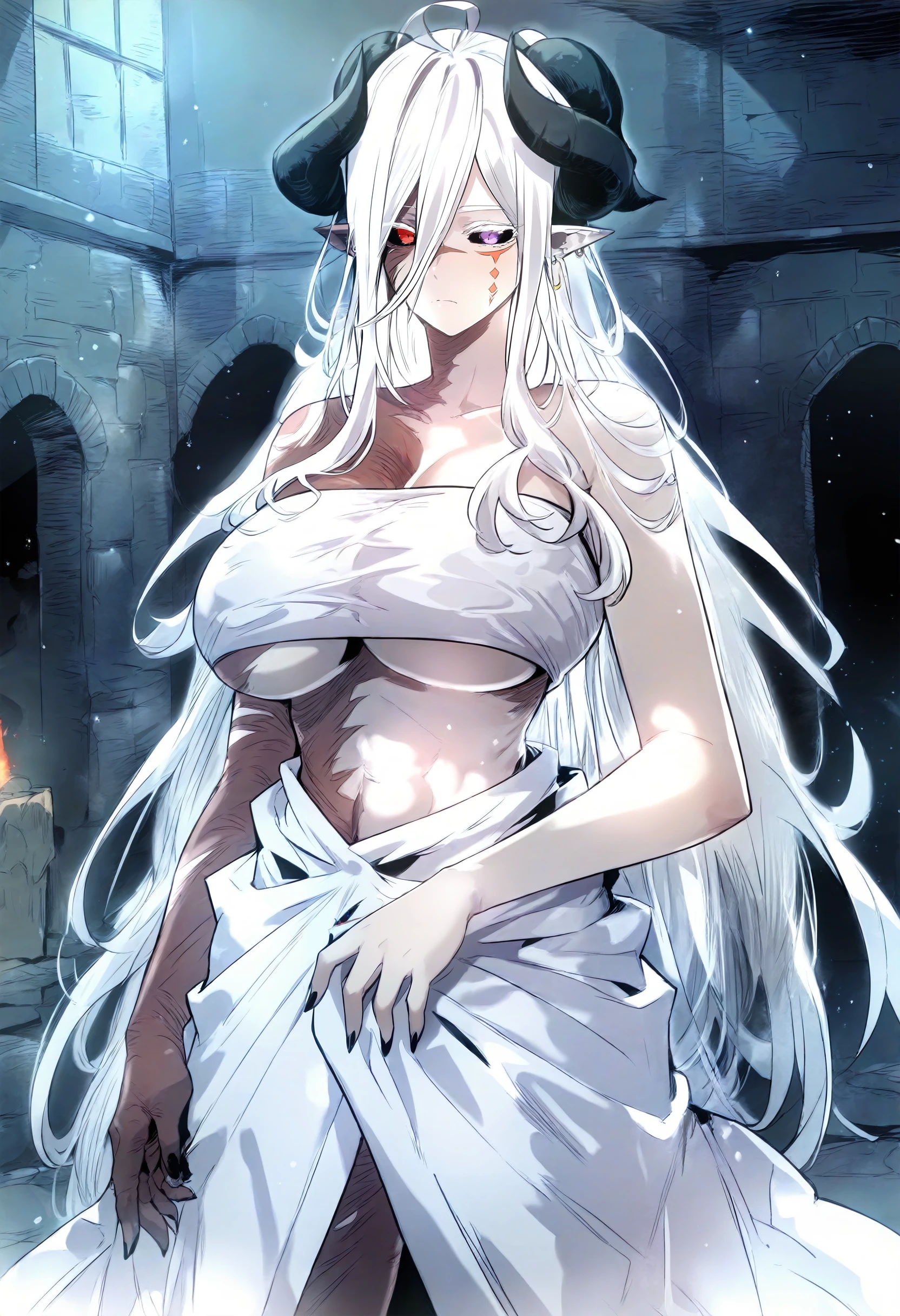 1girl, (full body view:1.0), nipple, women, How, semen ,bukake, He was injured in battle and has many scars on his body..