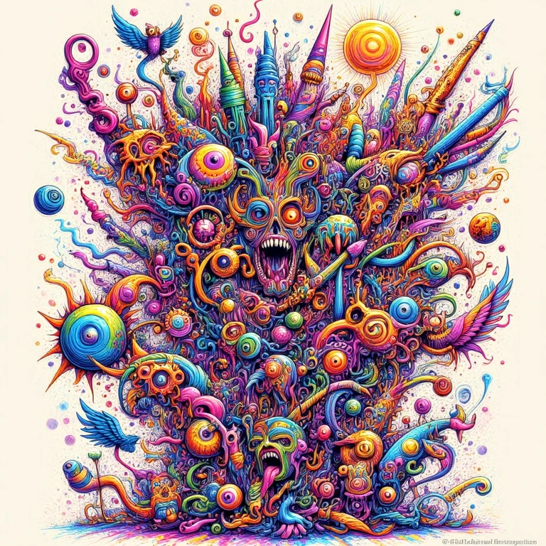 crazy crayon scribble doodle art