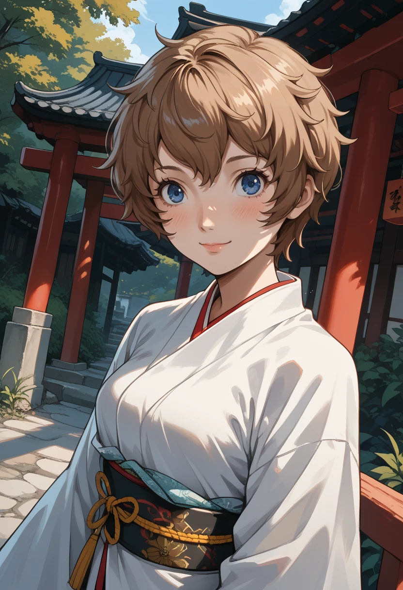 score_9, score_8_up, score_7_up, source_anime, 1girl
<lora:zs_AraiV2XL:1> araip5x, brown hair, short hair, messy hair, blue eyes, white kimono, medium breasts
cowboy shot, dutch angle, shrine, looking at viewer, smile, blush, closed mouth, pov