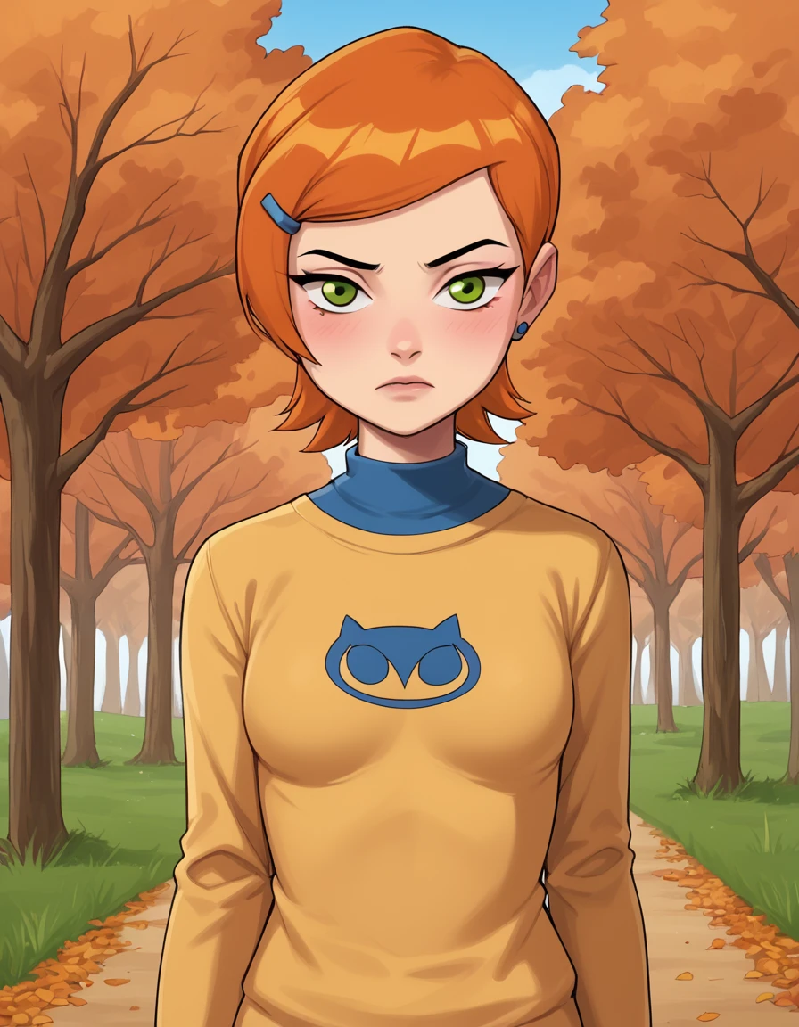 <lora:Gwen10XLP_V2:1> gwen10, 1girl, sweater, autumn