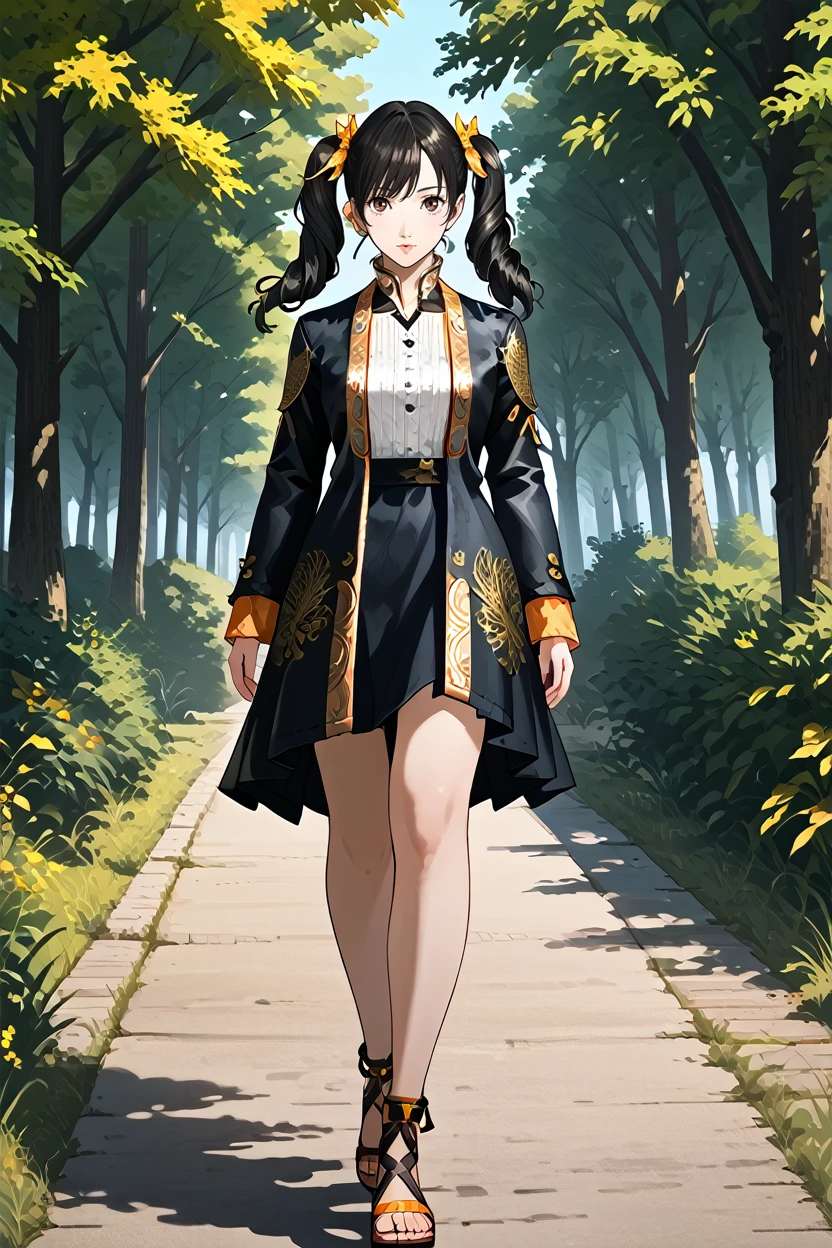 score_9, score_8_up, score_7_up,
<lora:TKXiaoyu:1.0>
TKXiaoyu, 1girl, twin tails, black hair, brown eyes, looking at viewer, walking, countryside road lined with trees, late afternoon light casting long shadows, nostalgic and carefree vibe