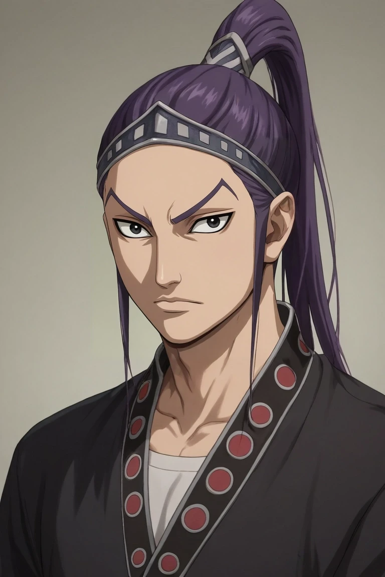 score_9, score_8_up, score_7_up, , rating_safe, , (realistic:0.6), , , 1boy, solo, male focus, <lora:wang_ben_pony:0.8>, wang_ben, purple hair, black eyes, long hair, ponytail, aged down, , , <lora:sdxl_lightning_8step_lora:1>