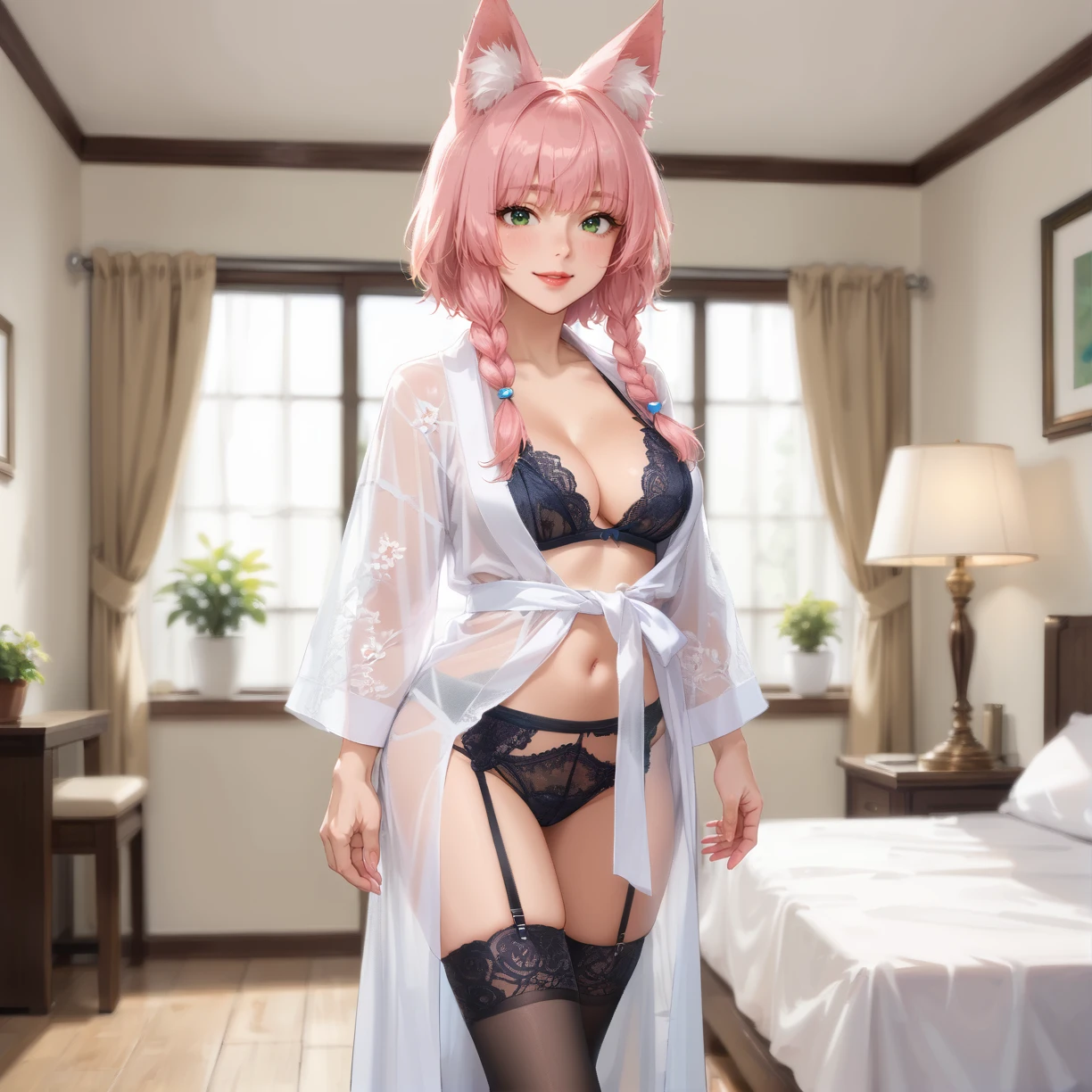 Floral lingerie set with robe v1.0