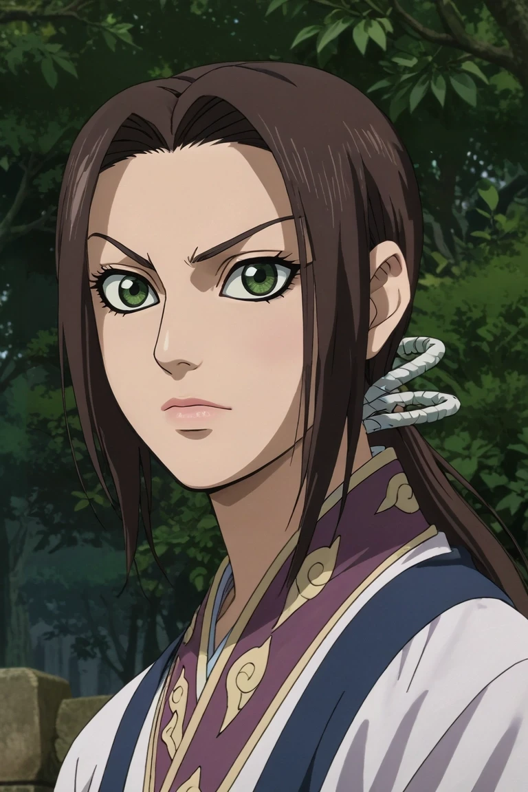 score_9, score_8_up, score_7_up, source_anime, rating_safe, , anime screencap, , , , , 1girl, solo, <lora:kaine_kingdom_pony:1>, kaine_kingdom, brown hair, green eyes, long hair, ponytail, , , <lora:sdxl_lightning_8step_lora:1>