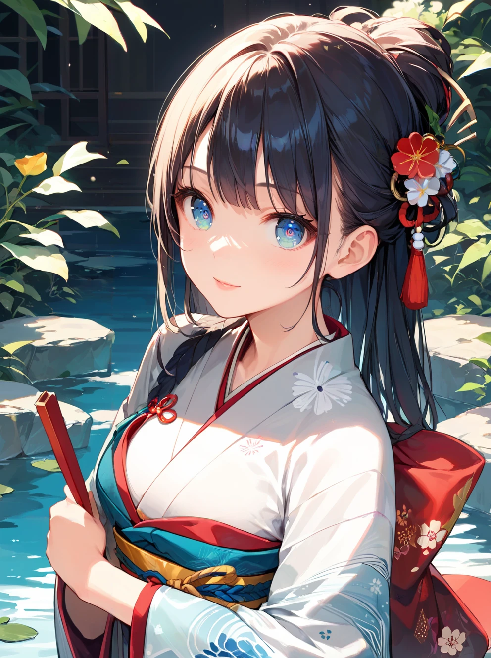 score_9, score_8_up, score_7_up,source_anime, high res image,masterpiece,best quality,girl,cute face,clear skin,shiny hair,ultra detailed eyes,kimono