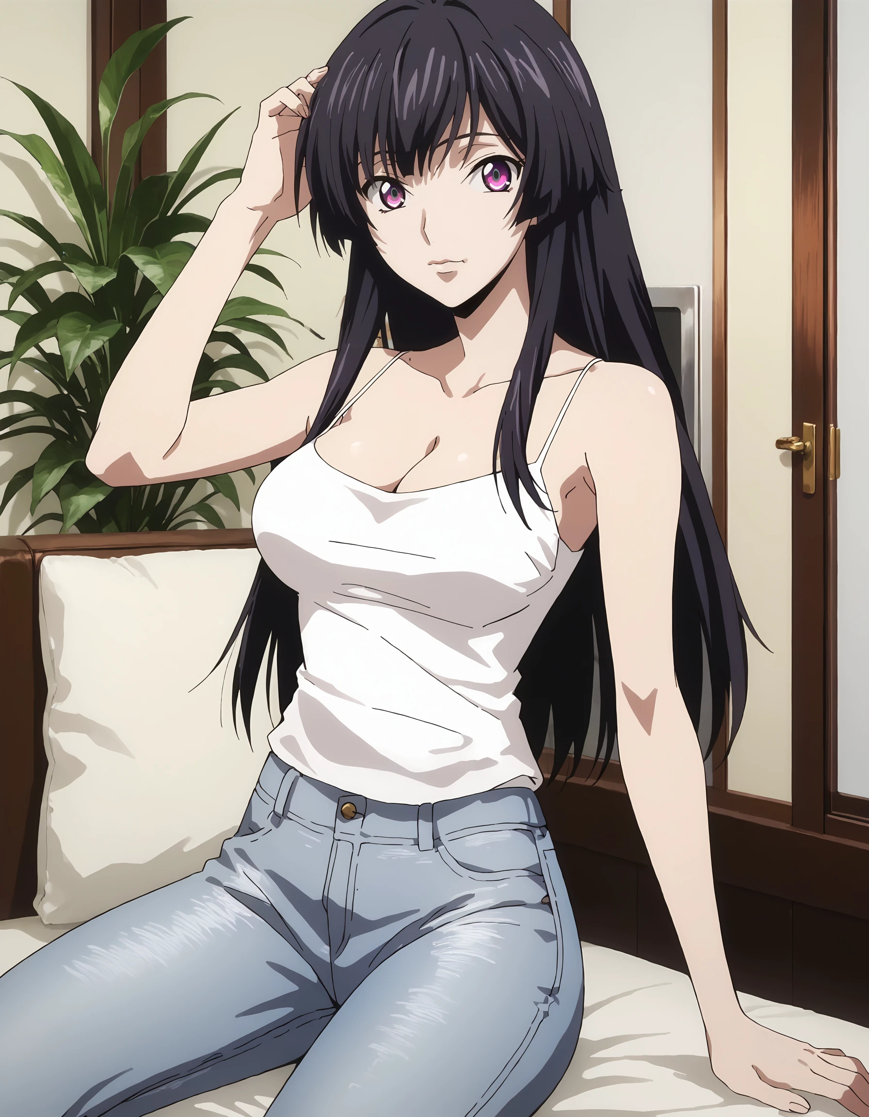 score_9, score_8_up, score_7_up, source_anime
BREAK 1girl, <lora:SakuyaXL-v2:0.9>, sakuya, <lora:Camisole1XL-v1-03:0.8>, white camisole, cleavage, jeans, looking at viewer, pose