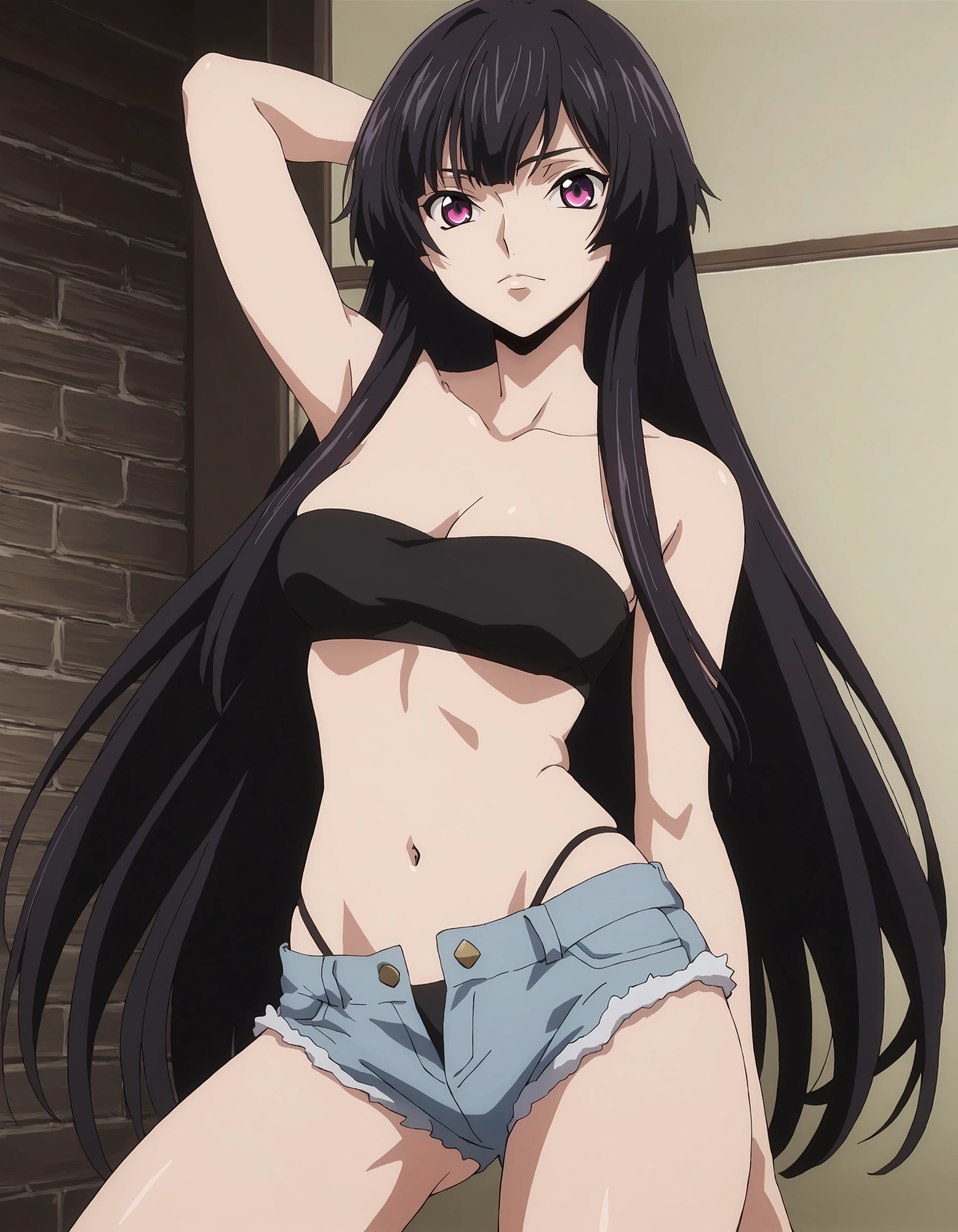 score_9, score_8_up, score_7_up, source_anime
BREAK 1girl, <lora:SakuyaXL-v2:0.9>, sakuya, black bandeau, midriff, navel, cutoffs, looking at viewer, pose