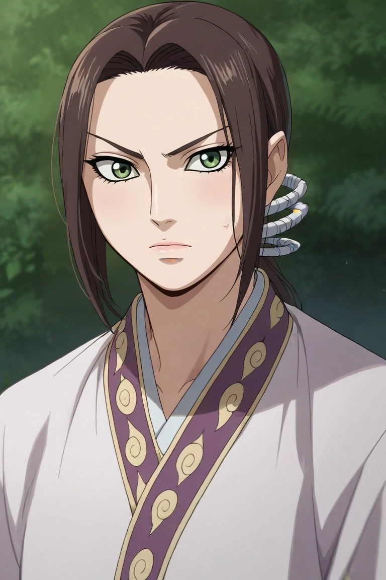 score_9, score_8_up, score_7_up, source_anime, rating_safe, intricate details, (photorealistic:0.6), looking at viewer, depth of field, 1girl, solo, <lora:kaine_kingdom_pony:0.9>, kaine_kingdom, brown hair, green eyes, long hair, ponytail, , collared shirt, sweatpants, crown, jewelry, <lora:sdxl_lightning_8step_lora:1>