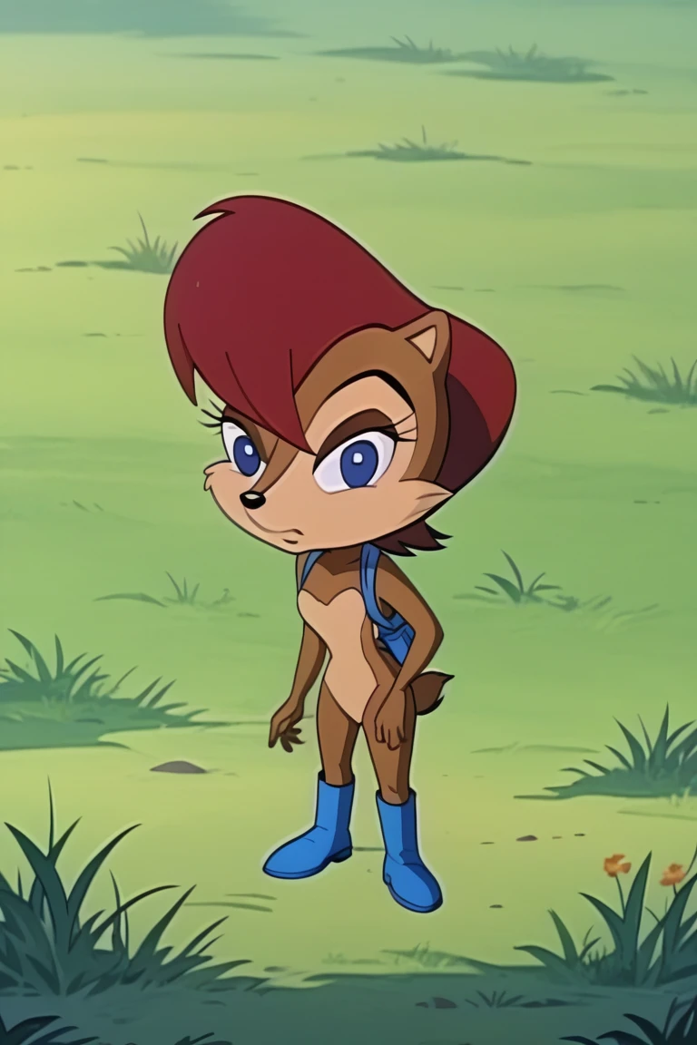 score_9, score_8_up, score_7_up, score_6_up, SatAM Style, SallyAcorn,short hair, blue eyes, boots, 1girl, tail, blue footwear,


BREAK
standing, outdoors, grass, florest, full body, looking at viewer