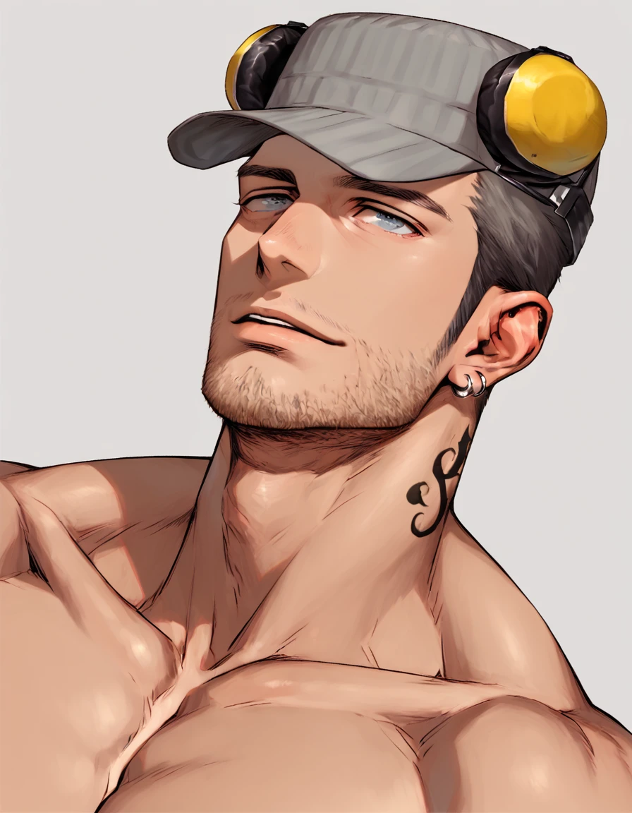 score_9, score_8_up, score_7_up, detailed
BREAK <lora:Persona 5 - Iwai Munehisa - Pony_epoch_13:0.9>, (m_iwai, grey hair, mature male, grey eyes, short hair, stubble, hat, ear protection, neck tattoo, earrings, dark grey long coat, penis, erect, handsome face, detailed face, thick pubic hair, armpit hair, nude)
BREAK moaning, <lora:Gay_NSFW_SDXL:0.7>, gay sex, anal, cowgirl, anal_sex, laying back